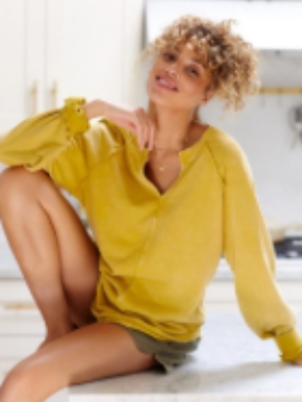Pilcro by Anthropologie | Mustard V-Neck Pullover